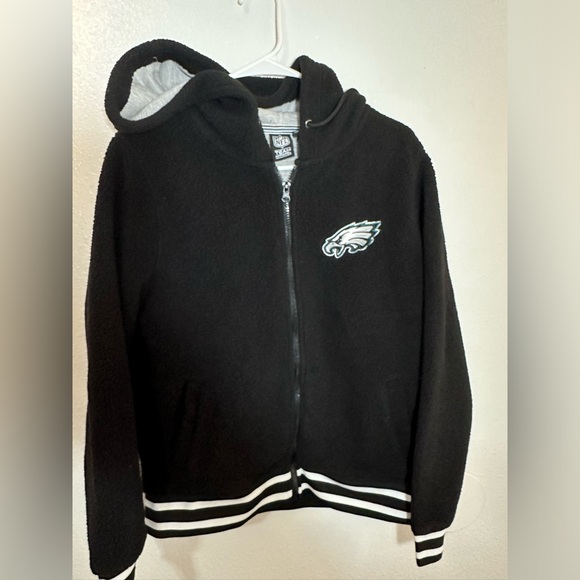 Philadelphia Eagles Adult M Fleece Black NFL Lined Zip Pocket Graphic super warm - Picture 9 of 9
